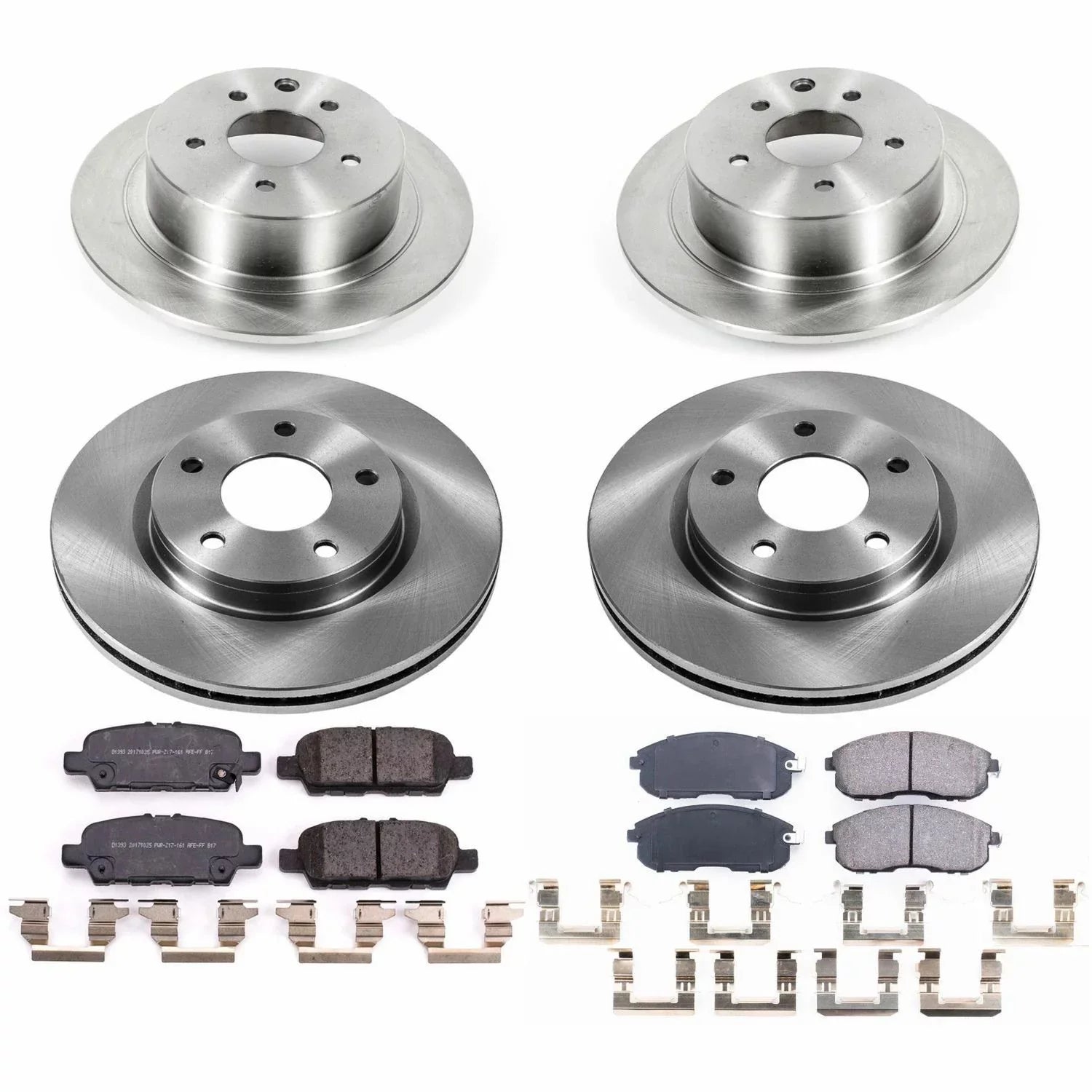 Fits Rotor Stop and Stock Front KOE8359 Sentra Nissan and Power Replacement Rear 2019 Pad Brake Kit