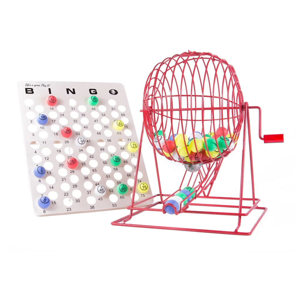 Cage Extra Board High), Balls MR Bingo Game Acrylic Bingo CHIPS – Cage Ping Single and Set Red Handle with Bingo with (19” Large Pong Professional Sided Bingo Master