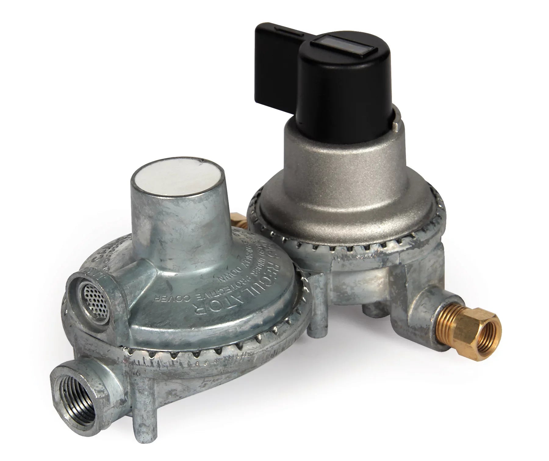 '- Camco Auto-Changeover Regulator Double-Stage Multicolor RV (59007) for Propane