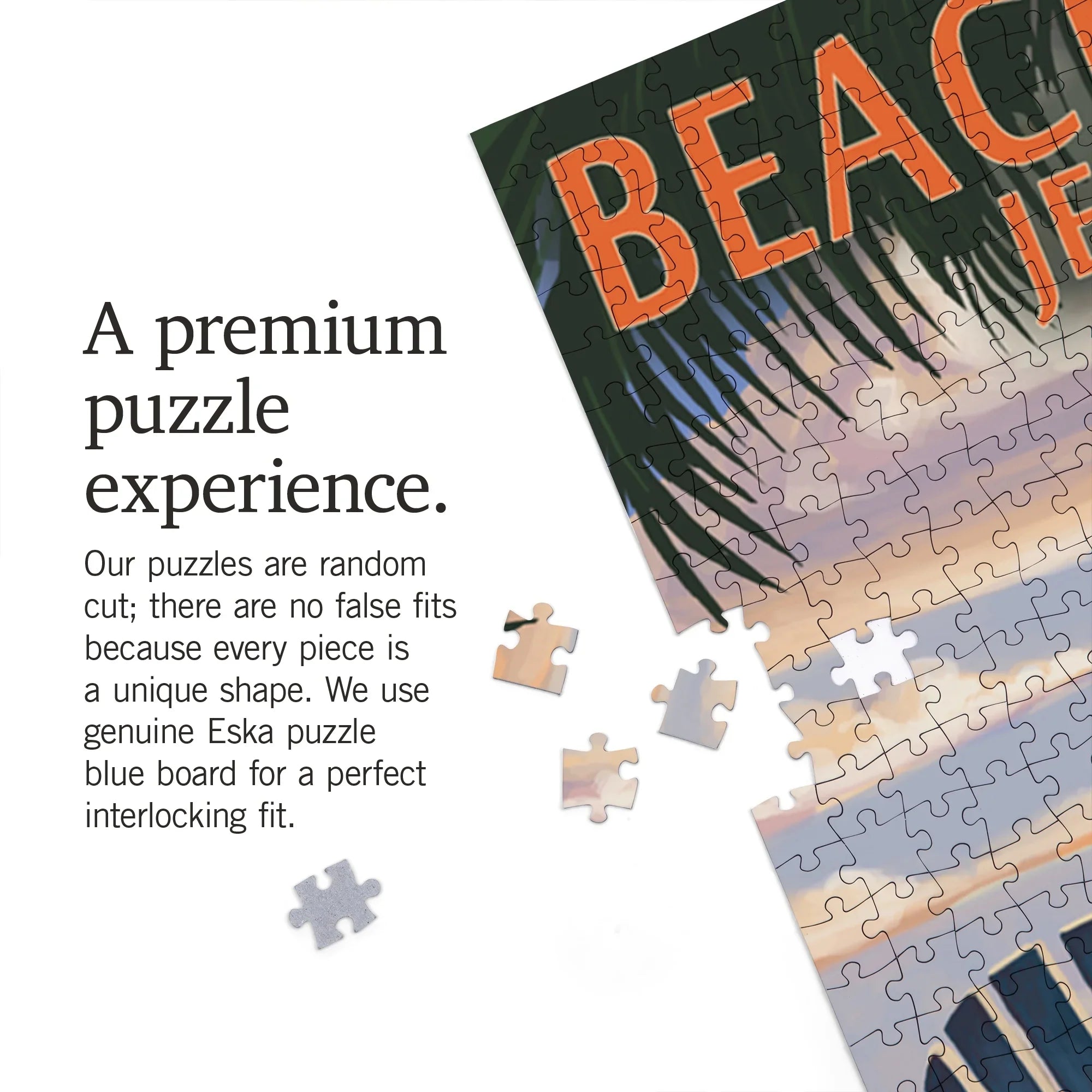 Piece Puzzle, on Island, the Jekyll Beachtown, Georgia, Lantern Chair Beach Jigsaw Adirondack 1000 Press