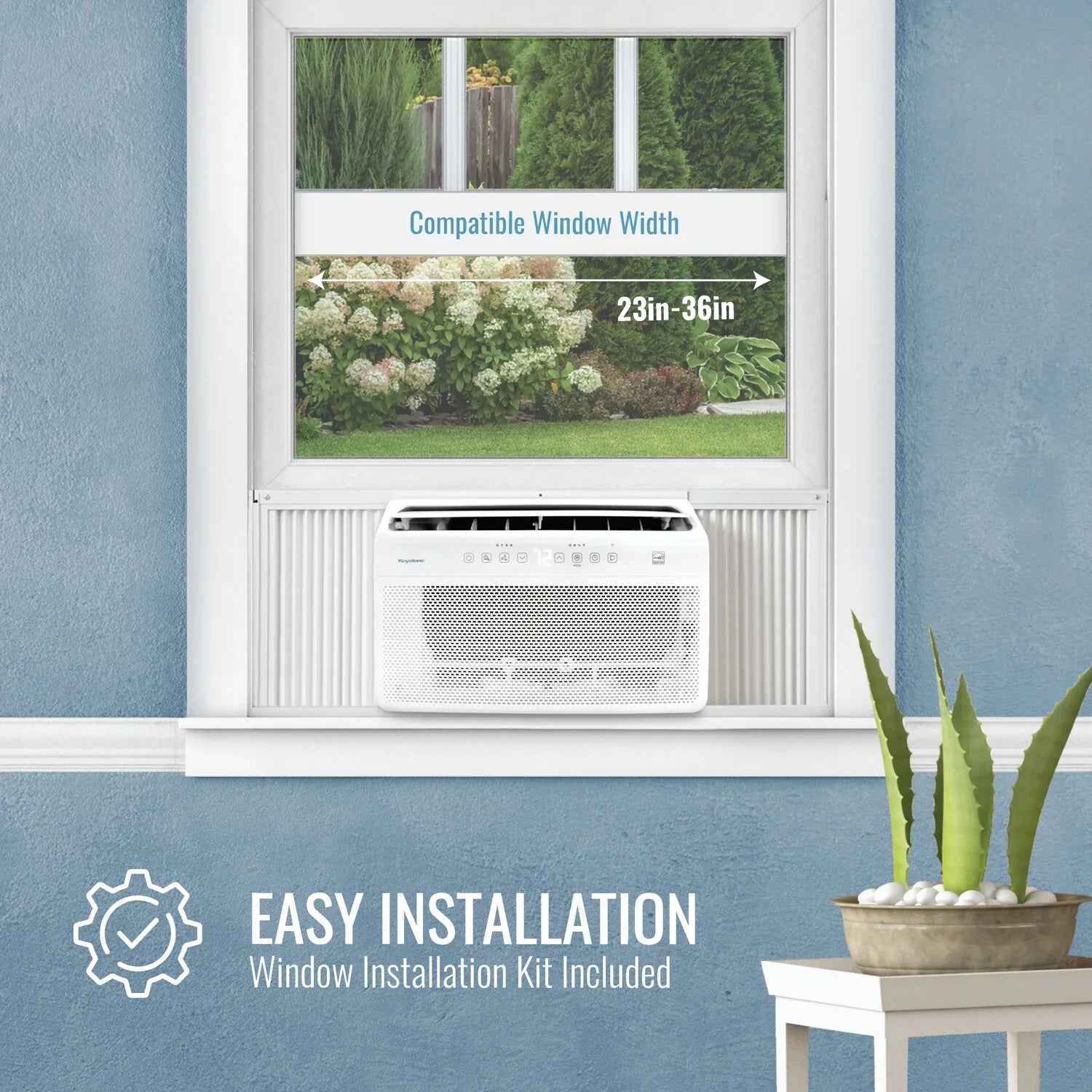 Control 8,000 Air Window BTU with Mounted Inverter Remote Keystone Conditioner