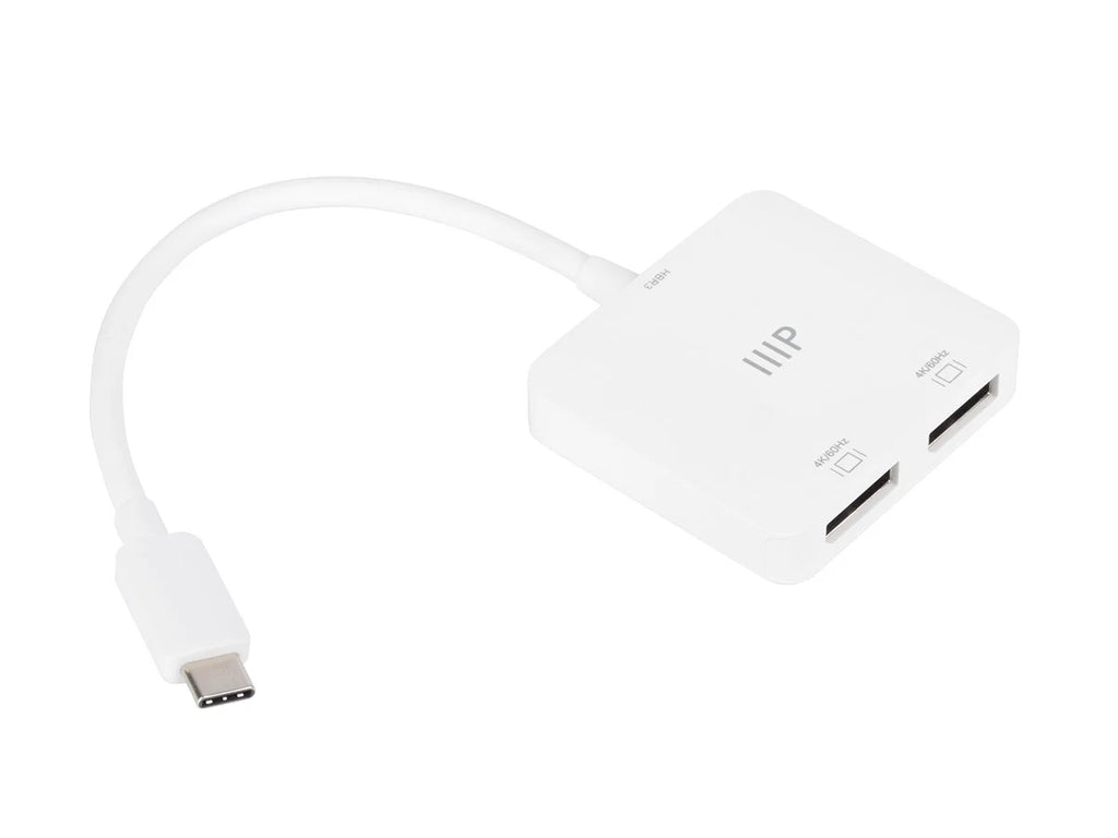 with with Thunderbolt 3 to Compatible Devices 4K@60Hz) Dual 4K USB-C DisplayPort Windows (Dual and Adapter MacOS Monoprice
