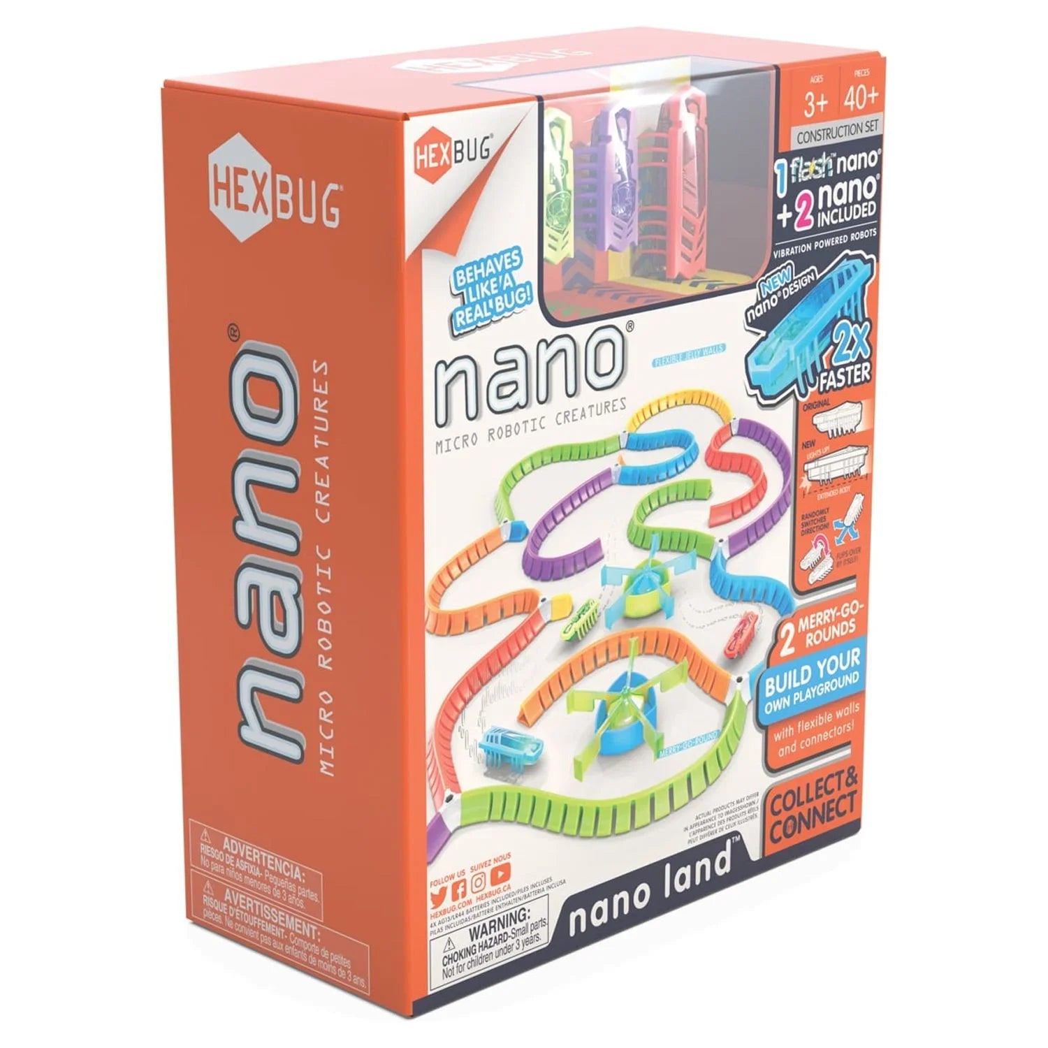 Batteries Flash - Over - Included - own - Playset and Pieces Sensory for Colorful 40 Playground Nano Mold Land Your Kids Multicolor HEXBUG Nano