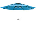 Umbrella Stand, 18'' Yaheetech 8 Base Outdoor Patio Ribs+ 10ft with Sturdy Blue 26.5 Sky lb