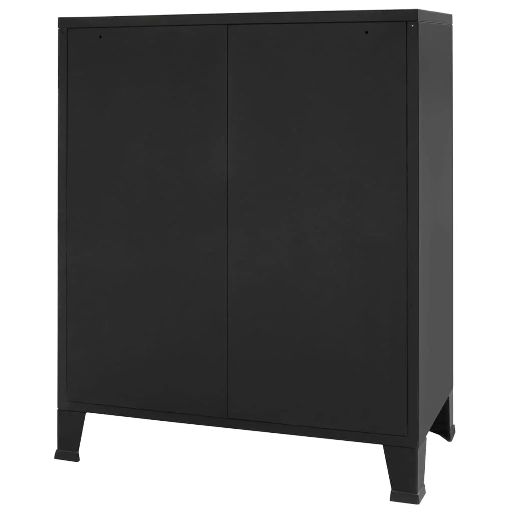 Metal Black Chest 36.6 D Entryway x Inches x with Room Side Industrial 15.7 Dresser Anself H) Furniture 4 Handles End x Living Drawer (W Decor x Bedroom 30.7 Cabinet Storage Hallway Style