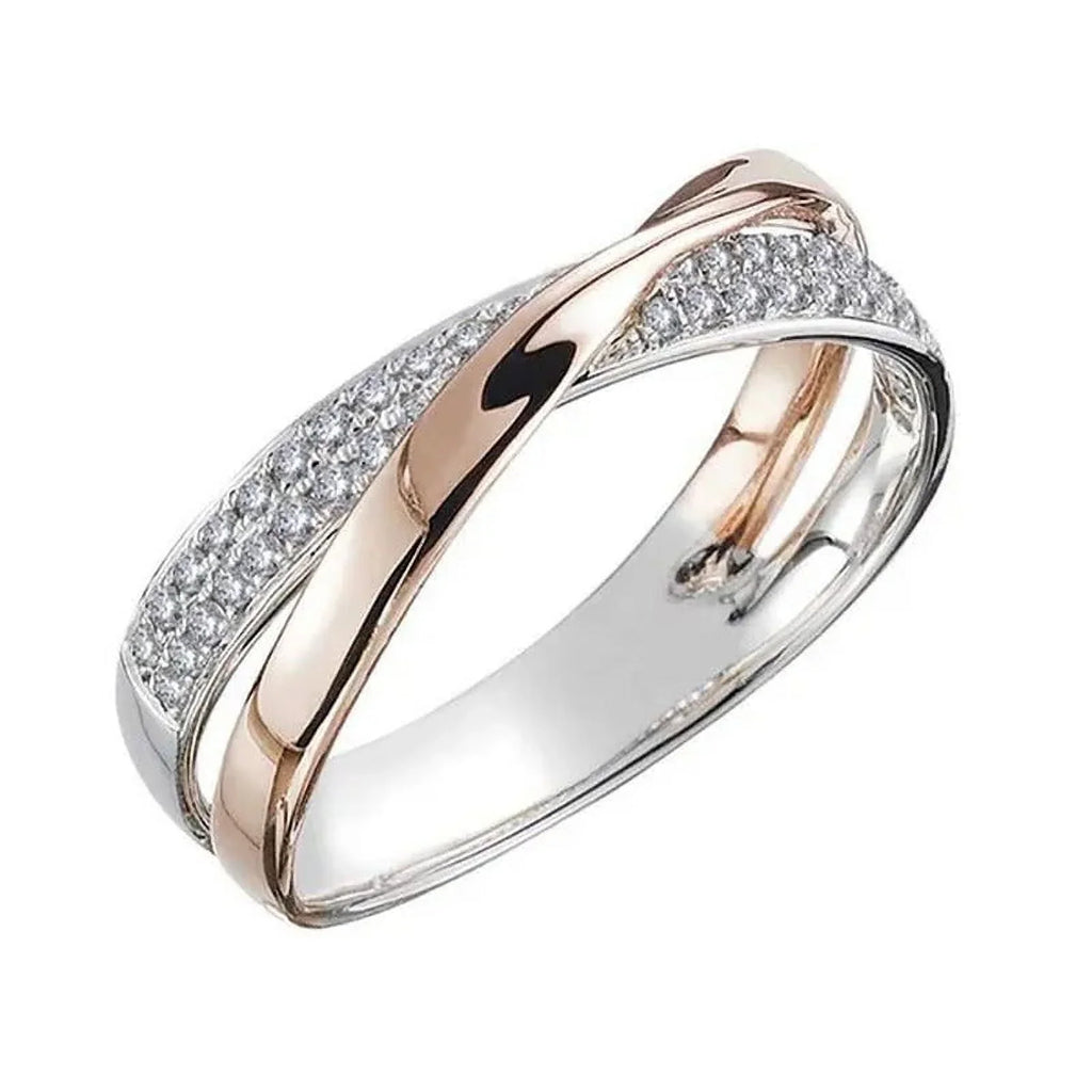 Rose Kingladies Fashion Sapphire White Cross Ring Ladies Gold Valen Delysia Ring