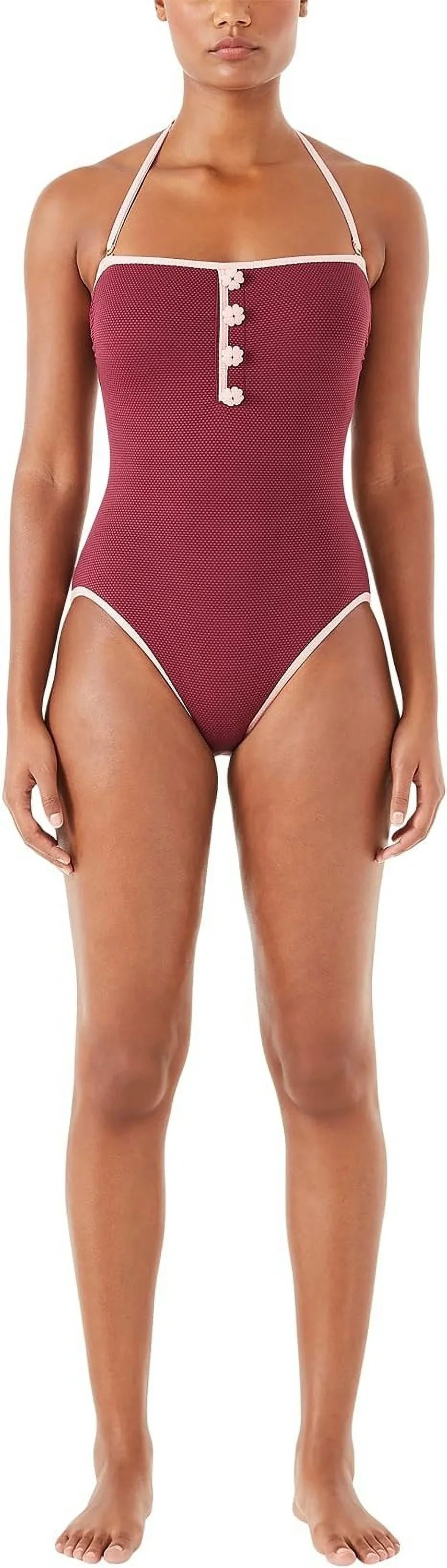 Large Swimsuit, New PURPLE US Kate Pique York One-Piece Convertible Spade