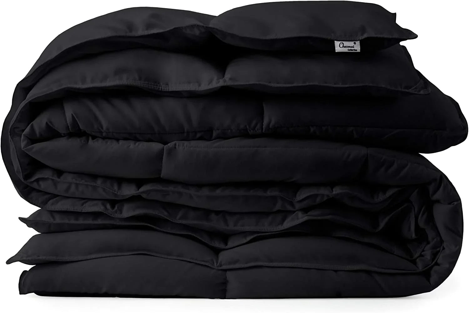 '- Microfiber Insert Alternative Stitch Box Fill Season Black) (Cal Tabs Collection King, All King Size with - Comforter Quilted - Chezmoi Down California Plush Corner Duvet