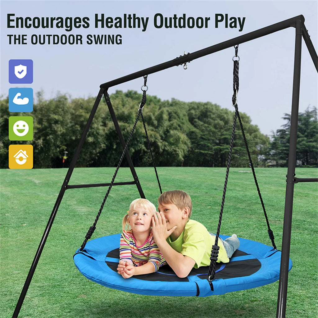 and 440lbs Saucer Metal Tree Set Swing Trekassy Metal Swing with Stand 40 Inch A-Frame Duty Swing, Swivel Heavy