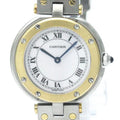Round Steel Ladies Quartz Santos CARTIER Pre-Owned BF568475 Watch Polished (Good) 18K Gold