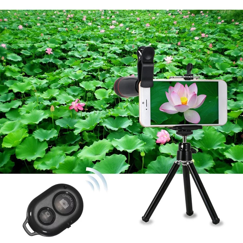 10PCS Stick Lens Selfie Tripod Angle Mobile + + Telephoto Eye Wide Detachable Fish Phone + Lens Universal 8X Lens Macro Clip-on +