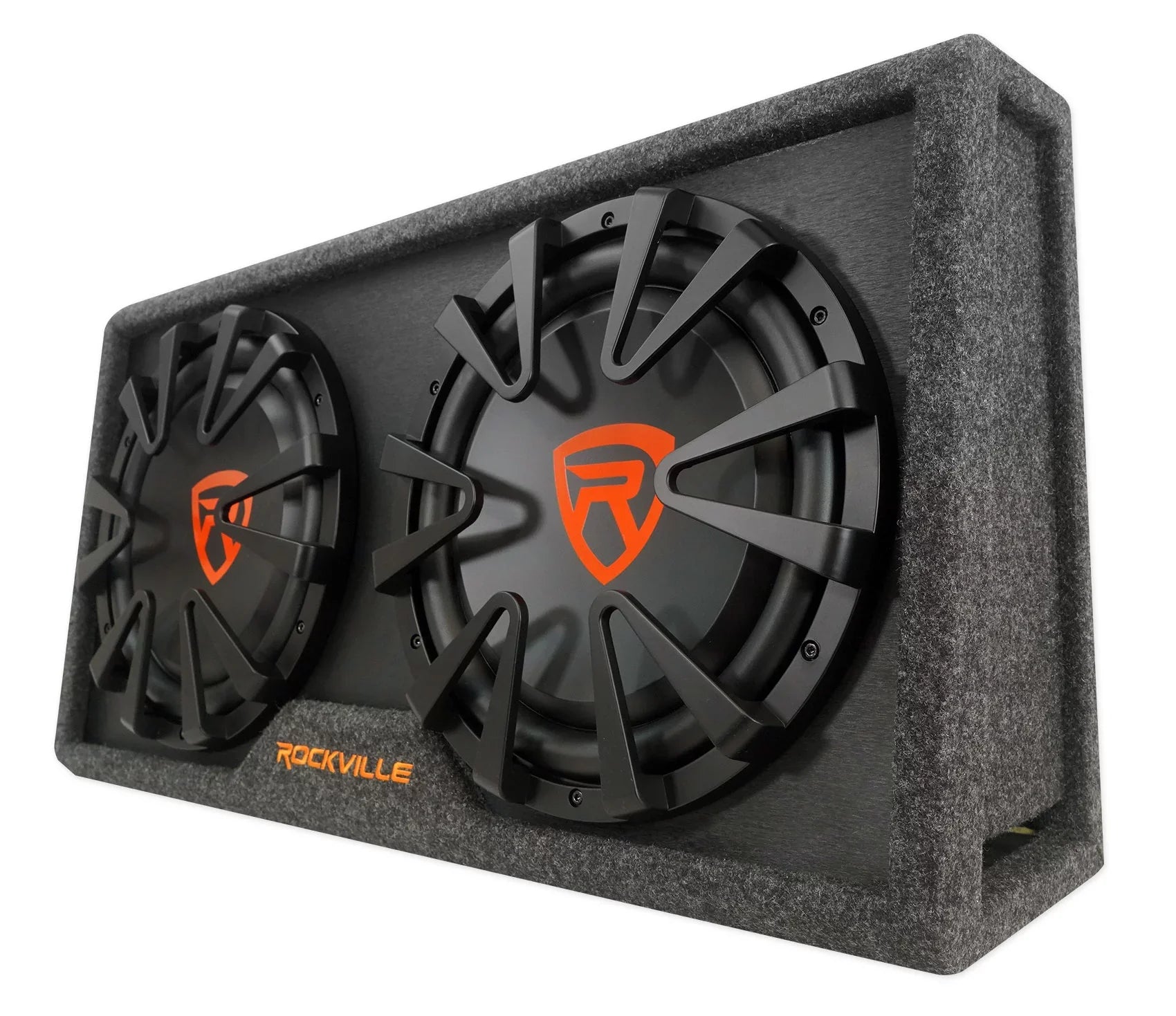 Car RG212CA Kit Vented Powered Rockville 2000w Subwoofer 12 Dual inches Enclosure+Amp