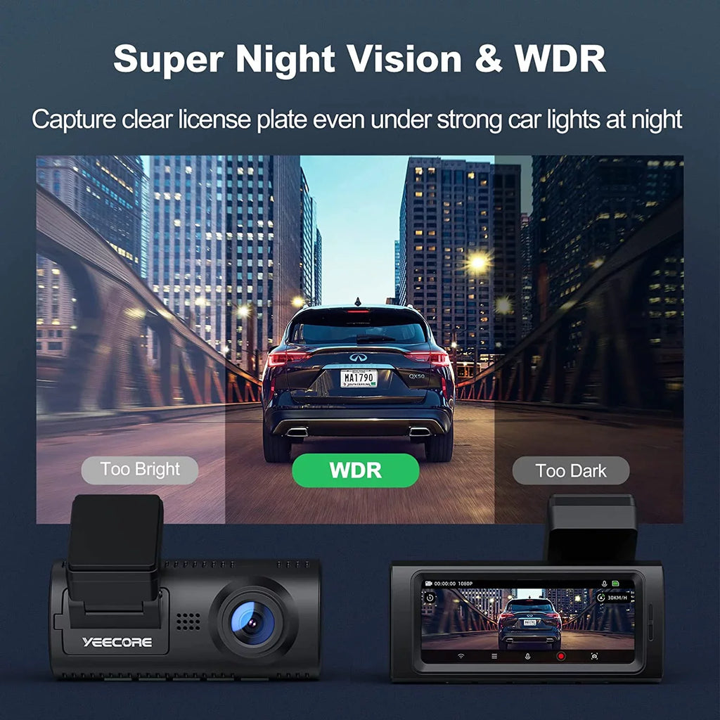 Cars 2.5K+1080P Record Front Dual G-Sensor, Super Parking Camera App Night D32 Mount, for Built-in Yeecore Vision, Dam, Control, Accident GPS, Portable and Dash Magnetic Mode, Cam Rear, Dash Dash WiFi
