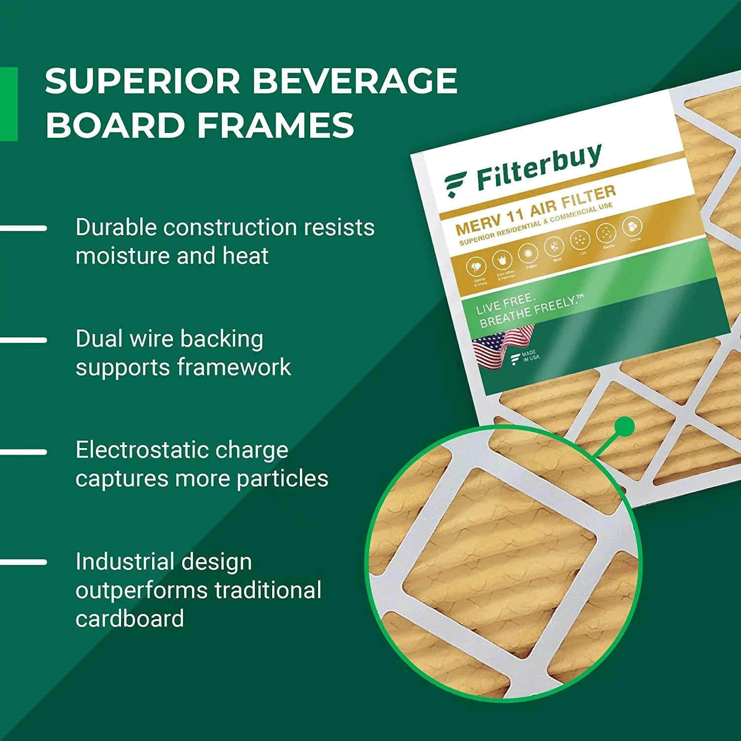 AC HVAC Furnace 14x36x1 Filters Filterbuy Air Pleated MERV (4-Pack) 11