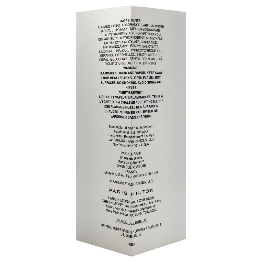 Hilton EDP , 3.4 Spray Love oz Rush Paris