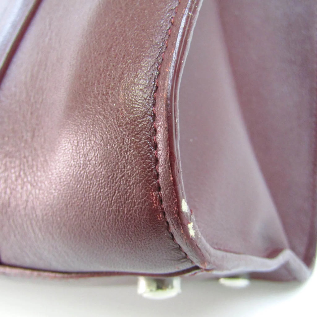 Bag Pre-Owned Tote Cabochon (Good) Cartier Women's Bordeaux Leather