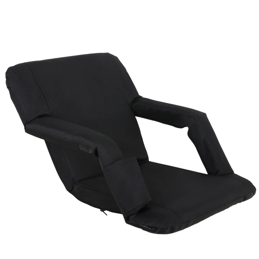 Black ZenSports Bleacher Portable for Positions Reclining Stadium 2PCS 6 Chair Seat