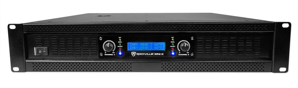 Pro PA Rockville Amplifier+Cable Subwoofer 2-Channel 18" SBG1188 Sub+5000w DJ