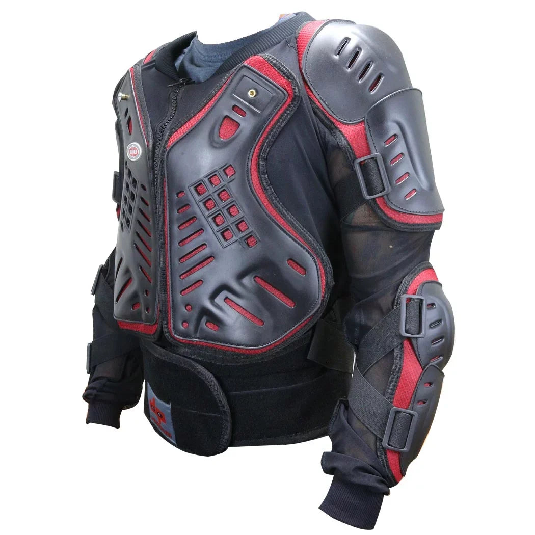 Body Armor - Red Jacket Full & CE Perrini Black Motorcycle Approved Medium