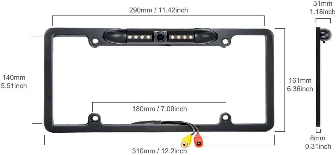 Backup Waterproof Rearview Camera Black DDX512 for License DDX-512 Plate Kenwood