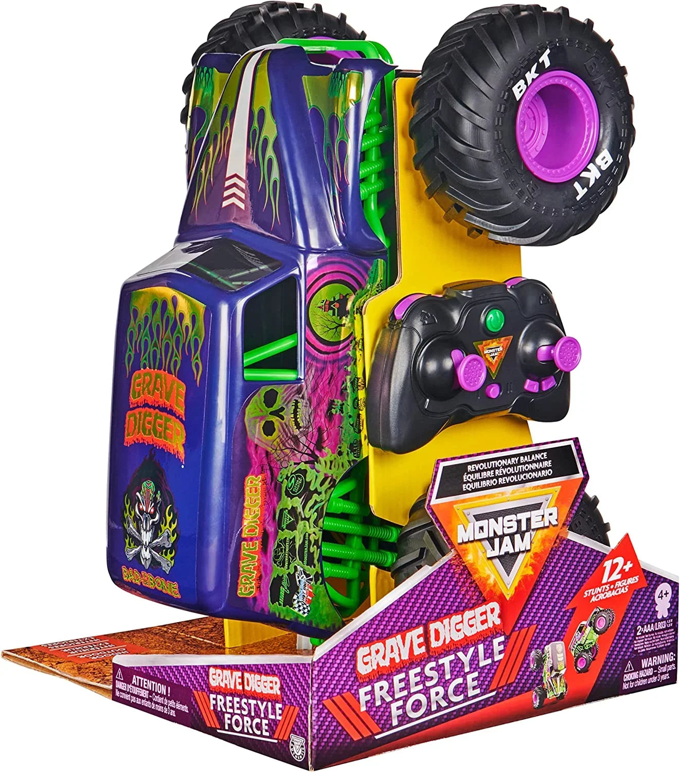 Adults, Car, Freestyle Monster Grave Monster Force, Kids for Remote Boys and 1:15 Official Toys Scale Jam, Control Digger Truck