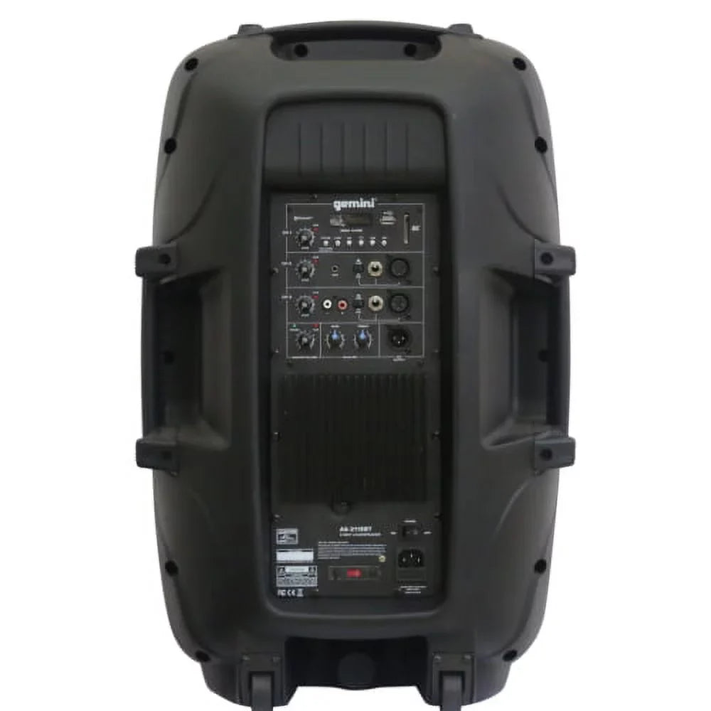 Active 15" PA Speakers Watts System Sound AS-2115BT Pro 2000 DJ Audio Bluetooth Gemini Inch