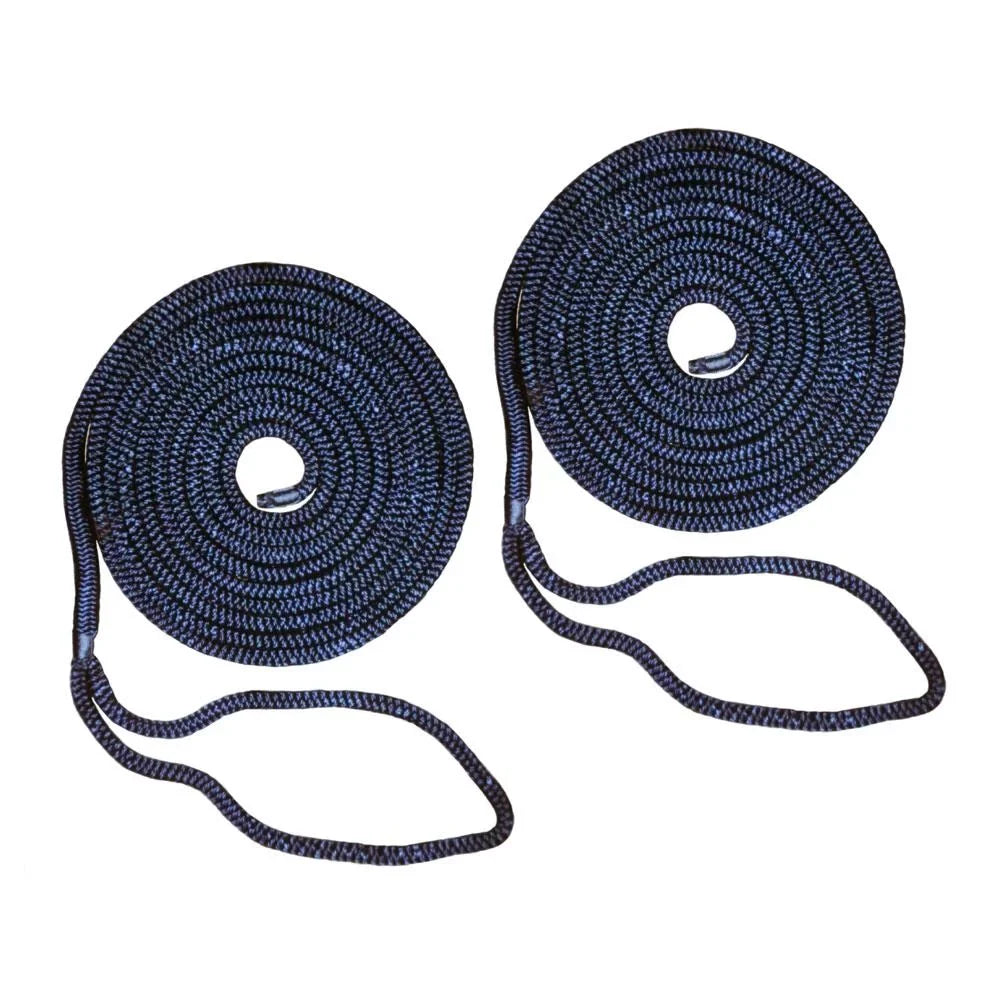 Dock Mooring PCS NAVY Inch 2 Line Boat Line Rope 16 15 1/2 Nylon Braided Dock FT BLUE Strand Double