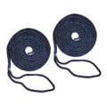 Dock Mooring PCS NAVY Inch 2 Line Boat Line Rope 16 15 1/2 Nylon Braided Dock FT BLUE Strand Double