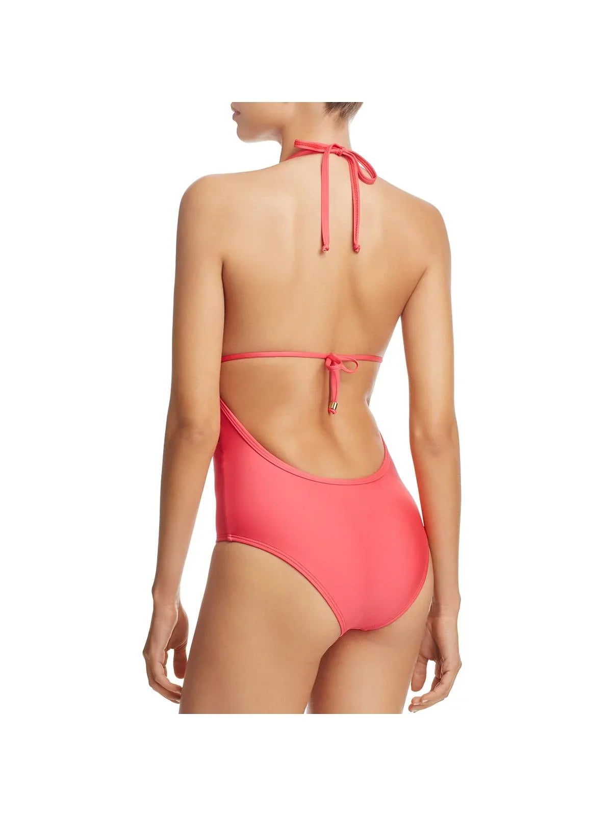 Moss Crafty S Red Ella Halter Crochet Swimsuit One-Piece Womens