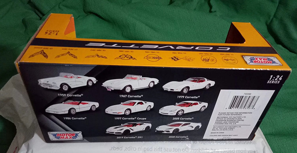 Model 2019 - scale Car Toy White - Diecast Max Corvette 79356WH Motor Chevy ZR1, 1/24