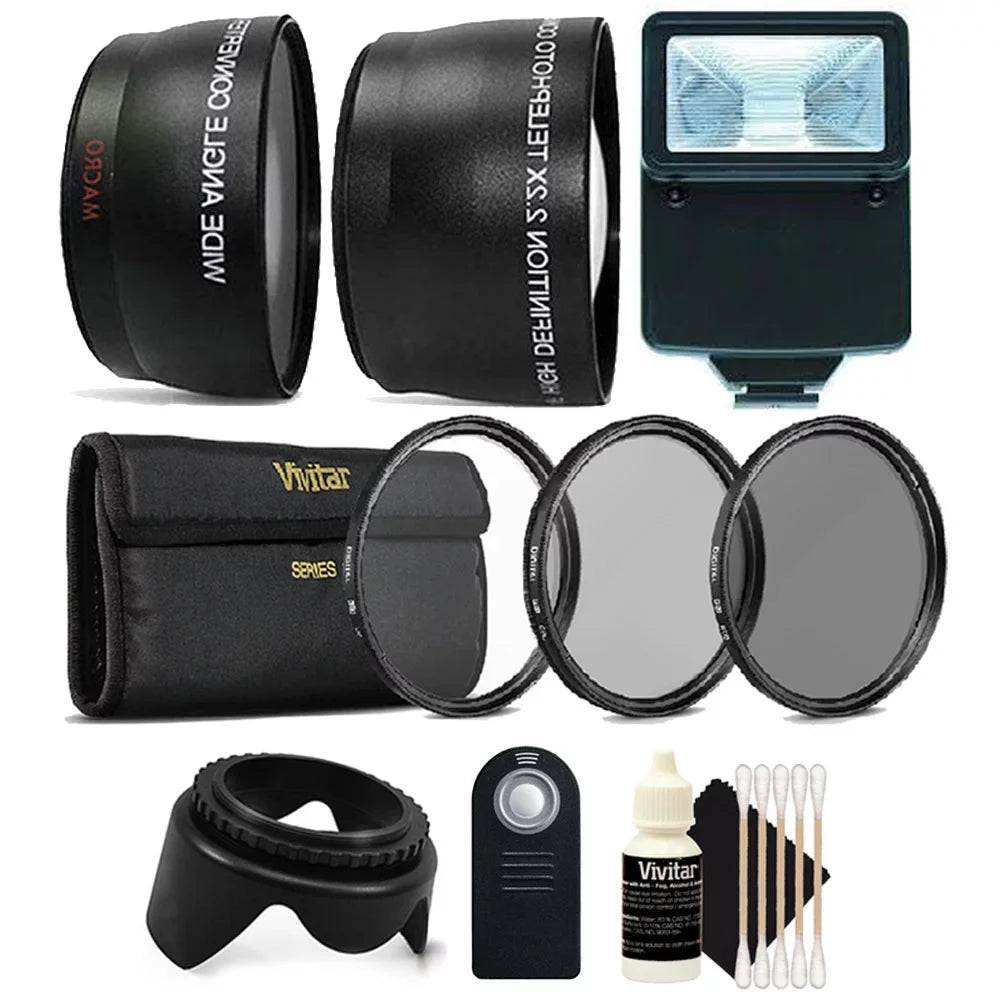 58mm UV Fisheye 500D Angle + Canon CPL + Telephoto Accessory Wide 760D 550D ND & Kit 650D 750D for 600D 400D Lens 450D