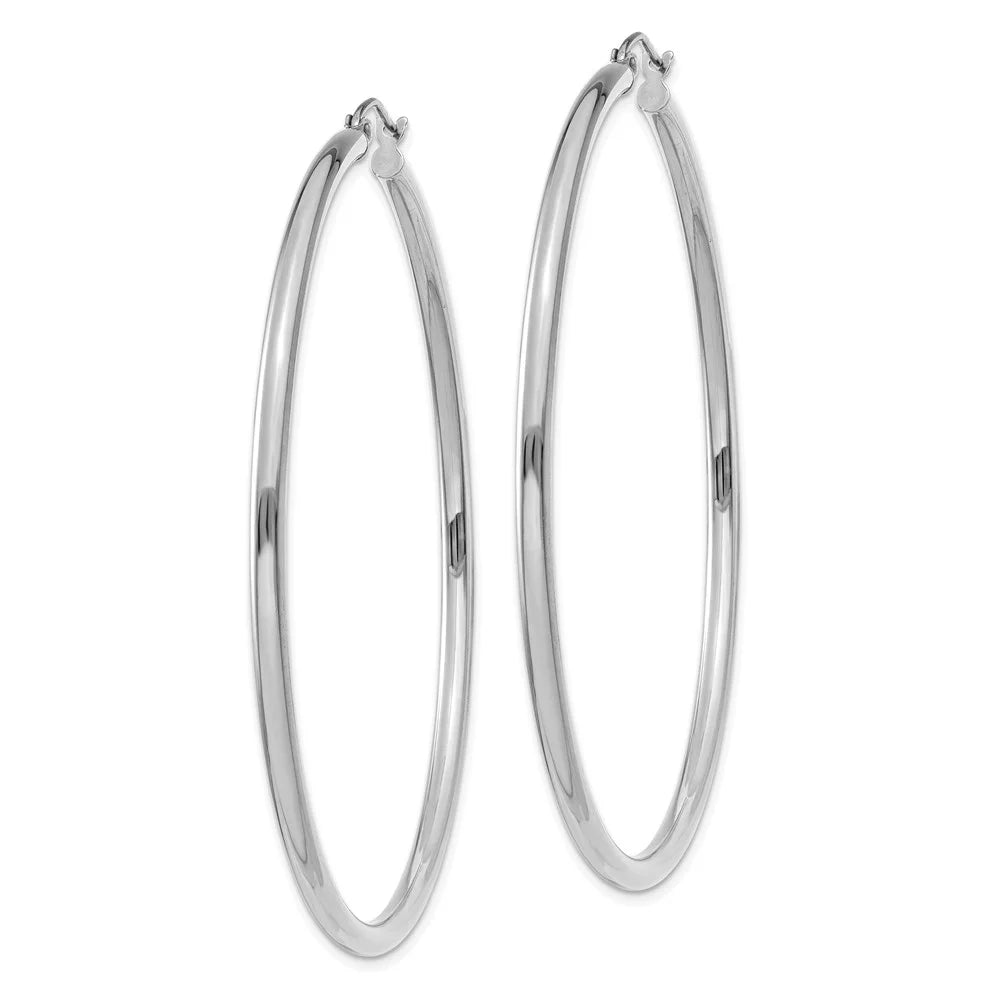 and Real Hoop and White Women for Men 14kt 2.5mm for Tube Polished Gold Earrings; Adults Teens;