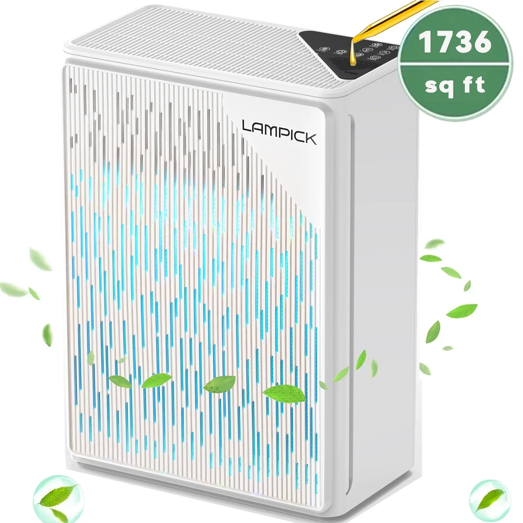 HEPA 99.97% 1076 LAMPICK up Pet Cleaner to Purifier Sq Filter, Air with ft, Remove Smoke Air Hair of
