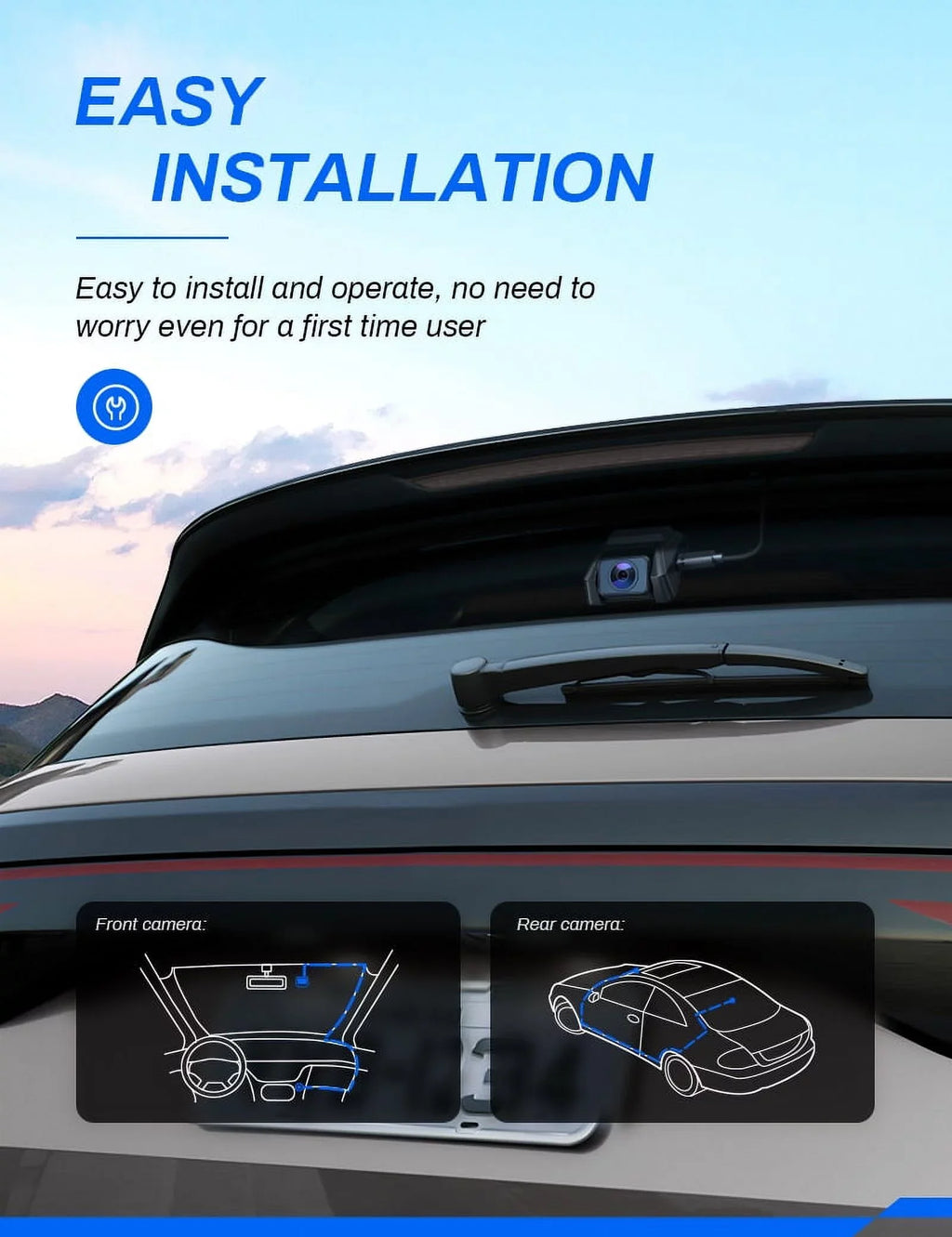 Camera Screen Cam, Crosstour Dash Camera Backup Car GPS IPS Front 170° Recorder 2.5K inch for Cam 3 Dual Dash Cars Dashboard Crosstour and Rear Magnetic