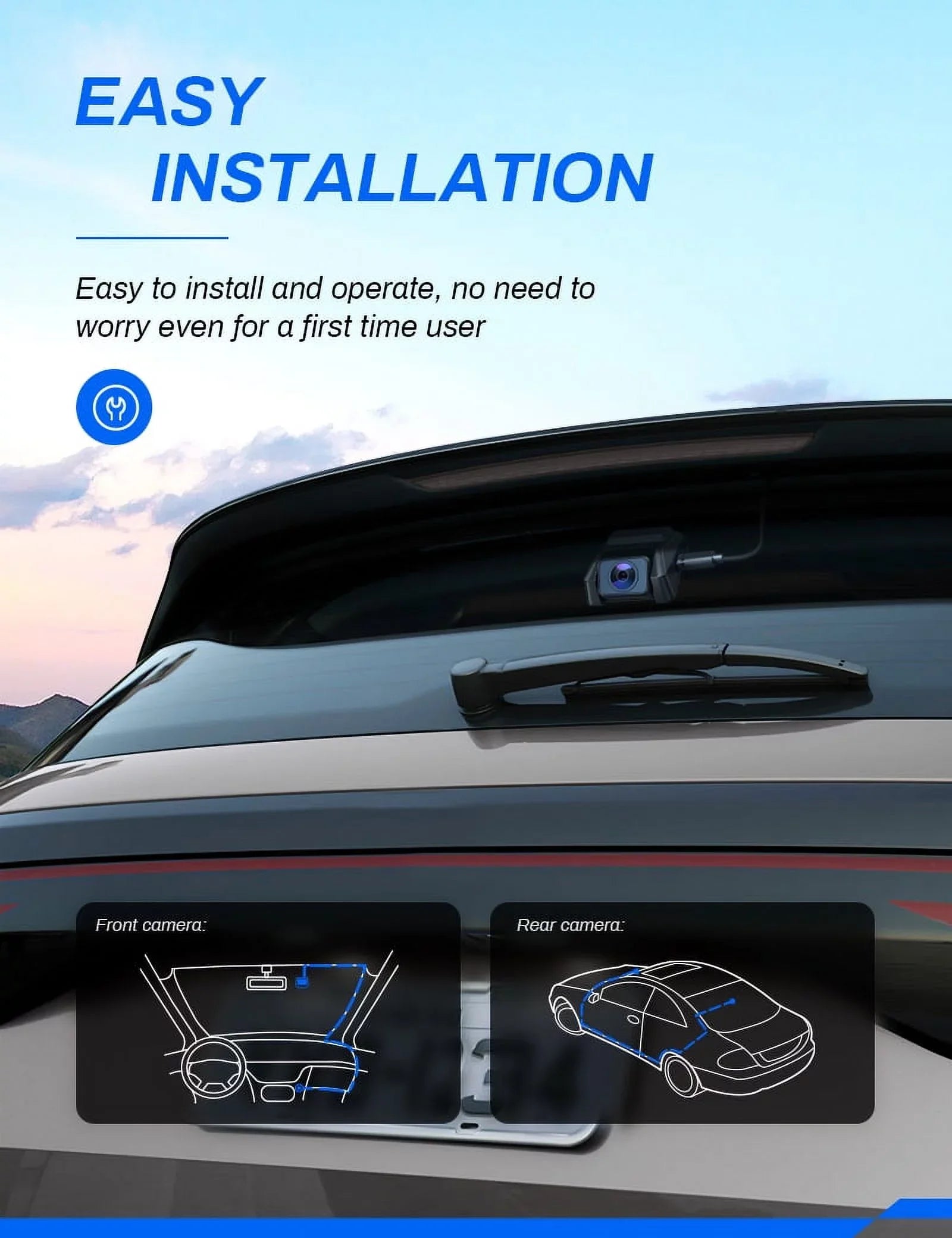 Camera Screen Cam, Crosstour Dash Camera Backup Car GPS IPS Front 170° Recorder 2.5K inch for Cam 3 Dual Dash Cars Dashboard Crosstour and Rear Magnetic