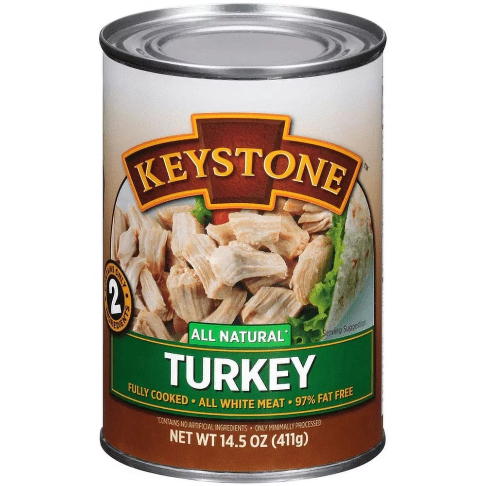 to Hiking All For Turkey Keystone Ready 14.5 Eat Natural oz Backpacking Camping and (12 Pack) Can Emergency Survival Food