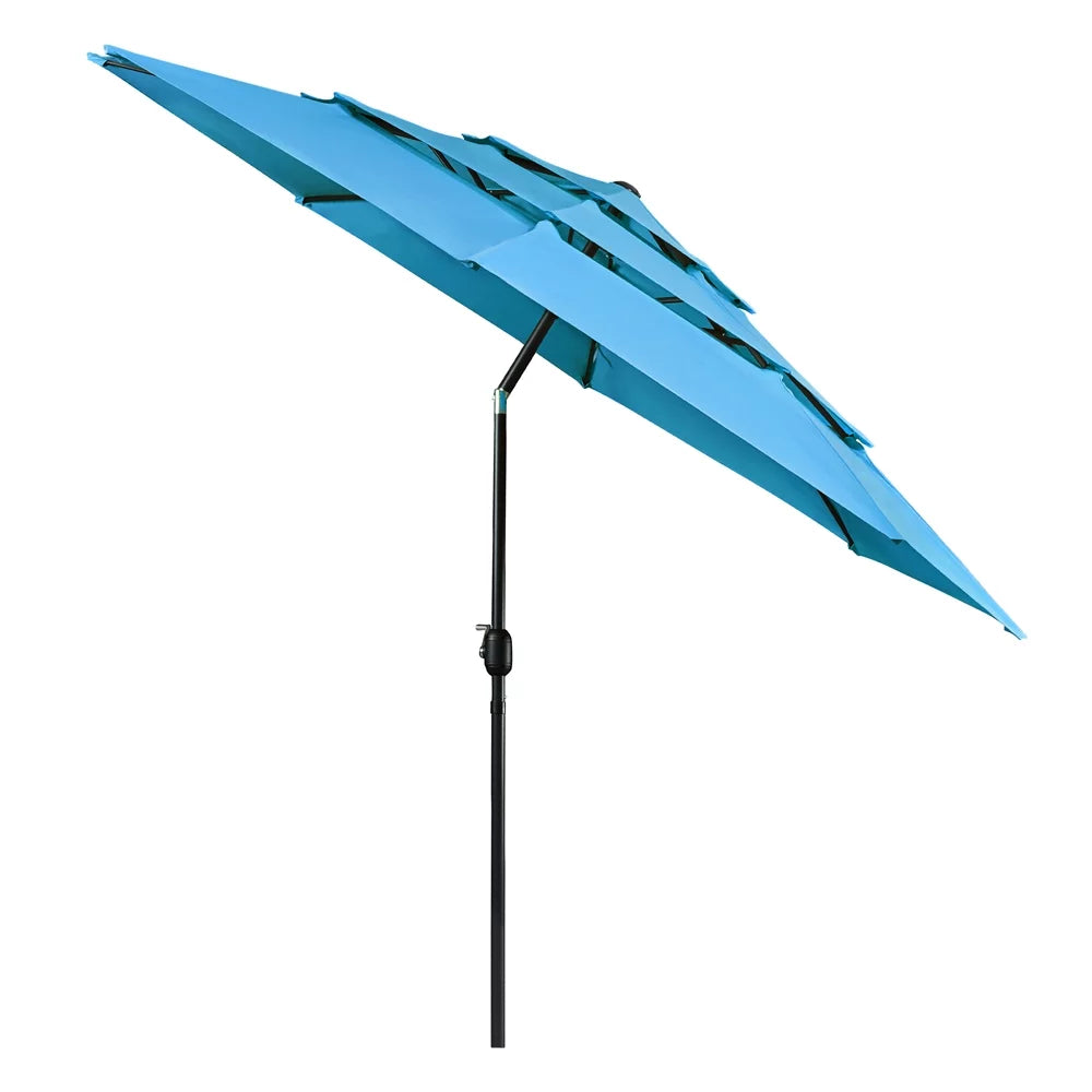 Umbrella Stand, 18'' Yaheetech 8 Base Outdoor Patio Ribs+ 10ft with Sturdy Blue 26.5 Sky lb