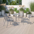 Stack Pack Slats with Silver Chair Flash Aluminum Metal Restaurant Furniture 4