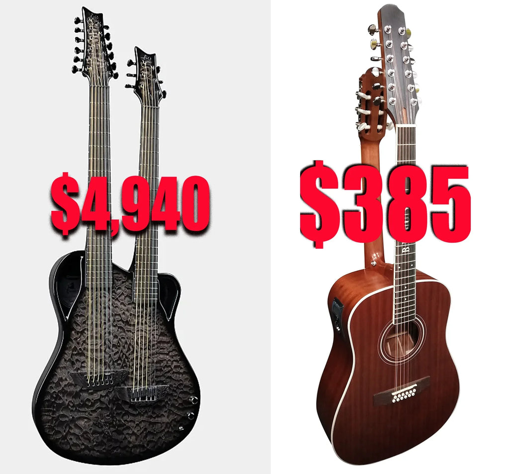 Acoustic Sided Double Guitar PT Busuyi BlackBrown Neck, Strings 2021 12/6 Double