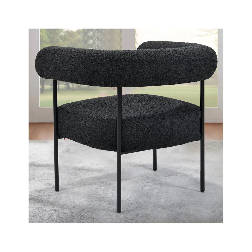 Boucle Metal Arm Black Palma Chair