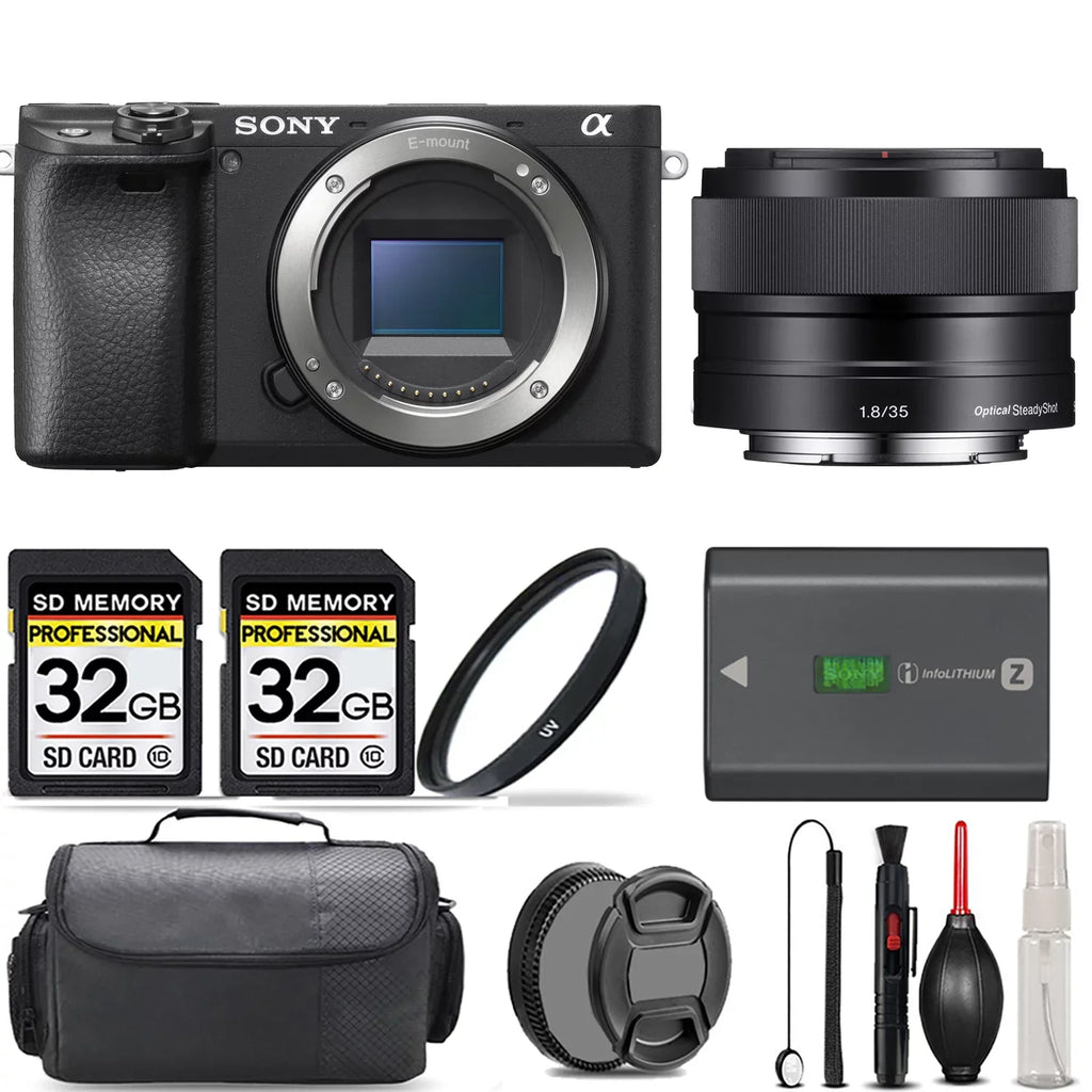 a6400 OSS Mirrorless Camera And f/1.8 35mm UV + + + More! Lens Filter Handbag + 64GB Sony