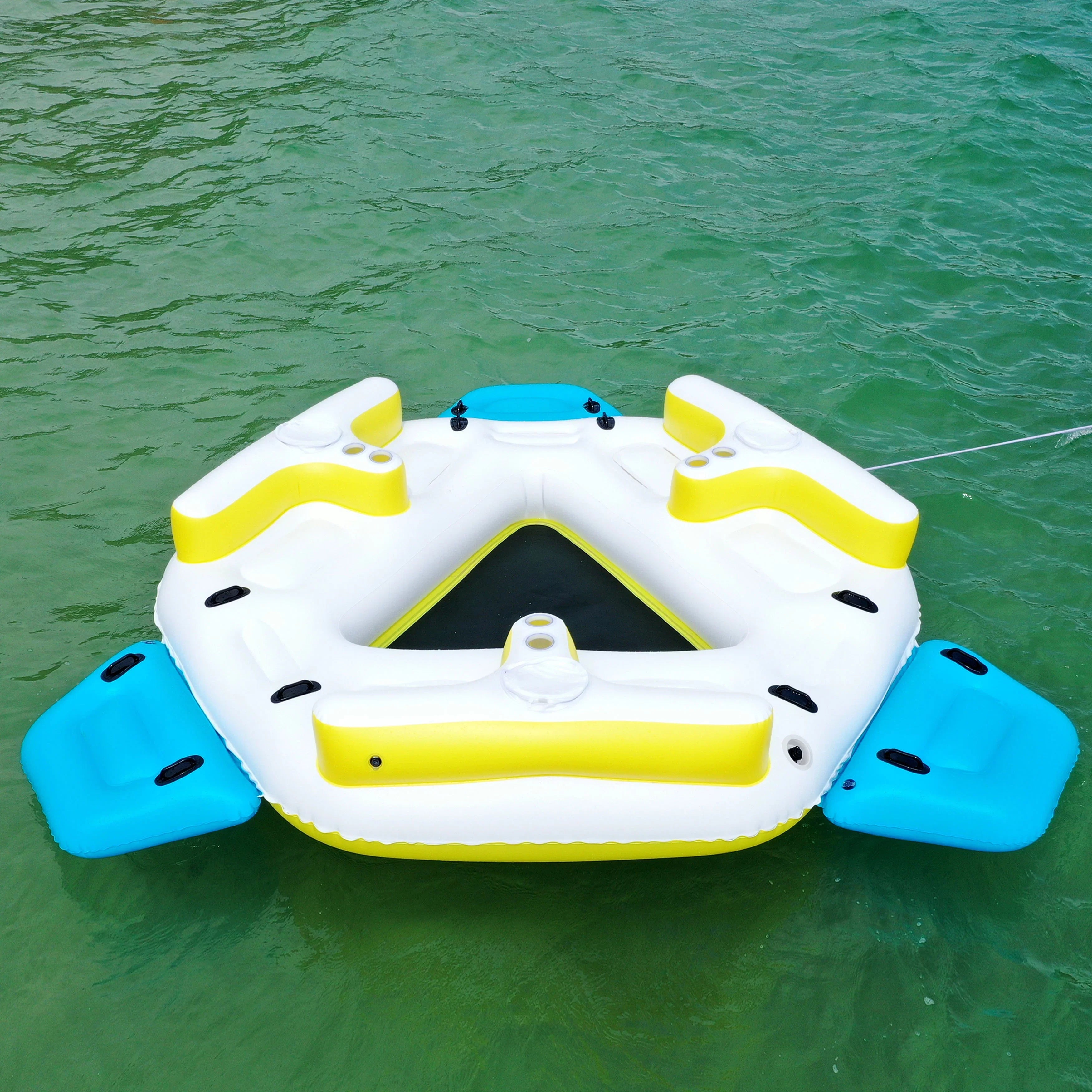 ALEKO IFI6P Island Raft Coolers Floating Person - 6 Holders Lounge with and Cup Inflatable