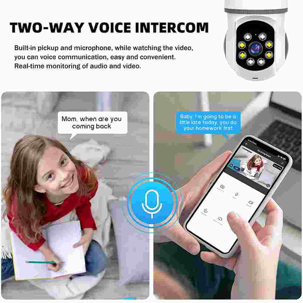 Detection, Cameras Camera, Vision with Bulb Security Home WiFi Kepeak Clear Motion