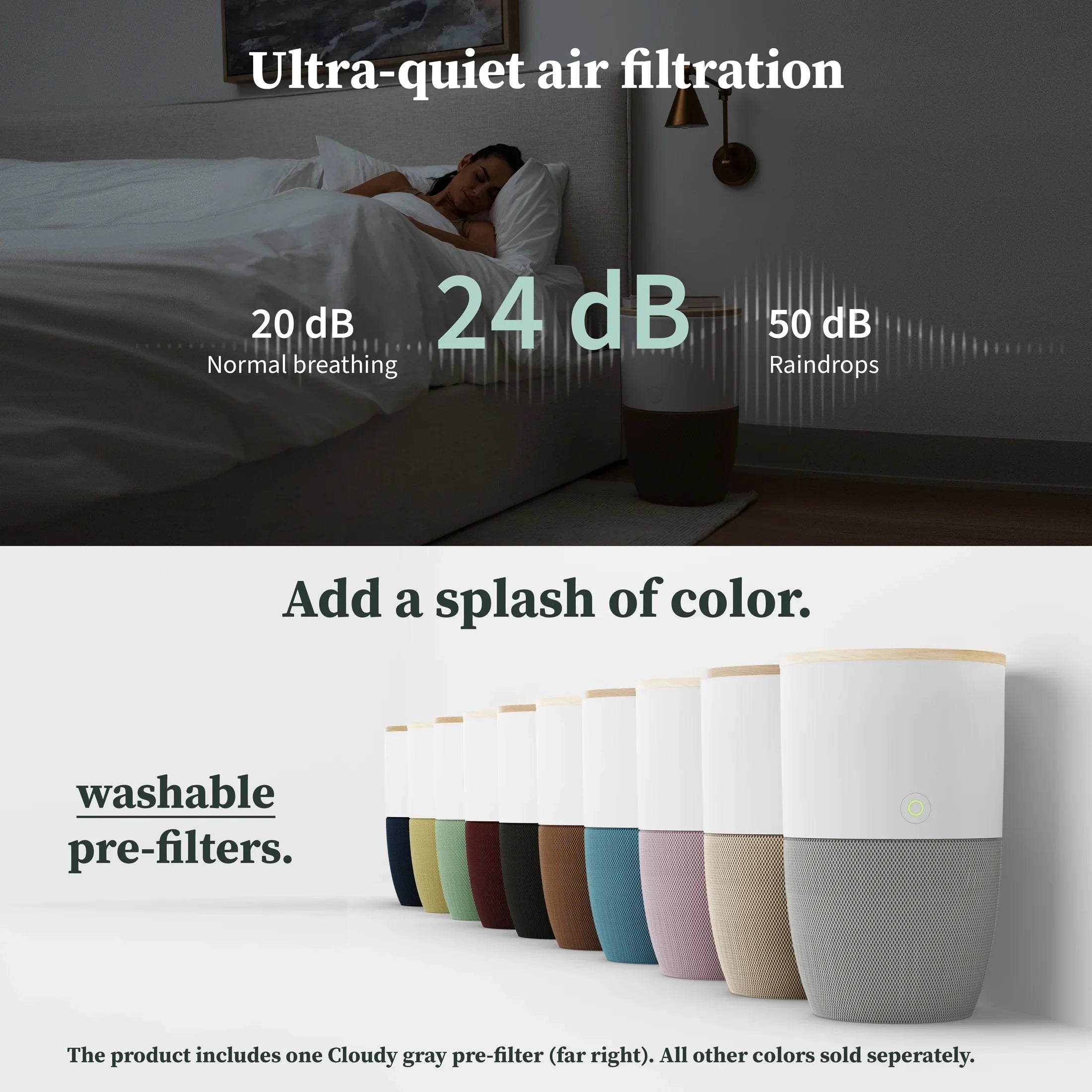 With Medical-Grade HEPA-13 | Smart Dupray Air Purifier Air Bloom™ Accent Walnut Filtration Table