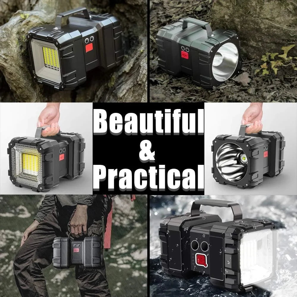 W845 Capacity 4000LM Ultra Output 15000 20h LED Bright Flashlight Flashlight, USB Ultra-Long Power AlpsWolf Rechargeable Standby Waterproof as Accessories for a Bank Camping Flashlight with Spotlight