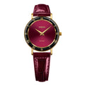 J2.272.M Womens Watch Made Swiss Burgundy ROMA Crystal Jowissa Leather