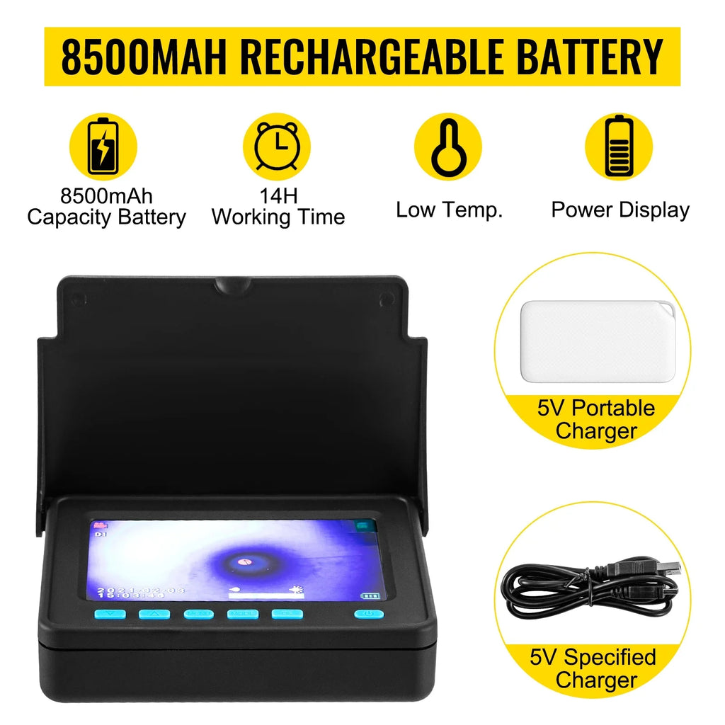 8500MAH Battery, 30M Camera, 98.4 Inspection Lithium Duct TFT Monitor with LCD Pipe Pipeline Camera FT, 4.3 Inch BENTISM Function, DVR LED, 6PCS Camera Camera Sewer Inspection