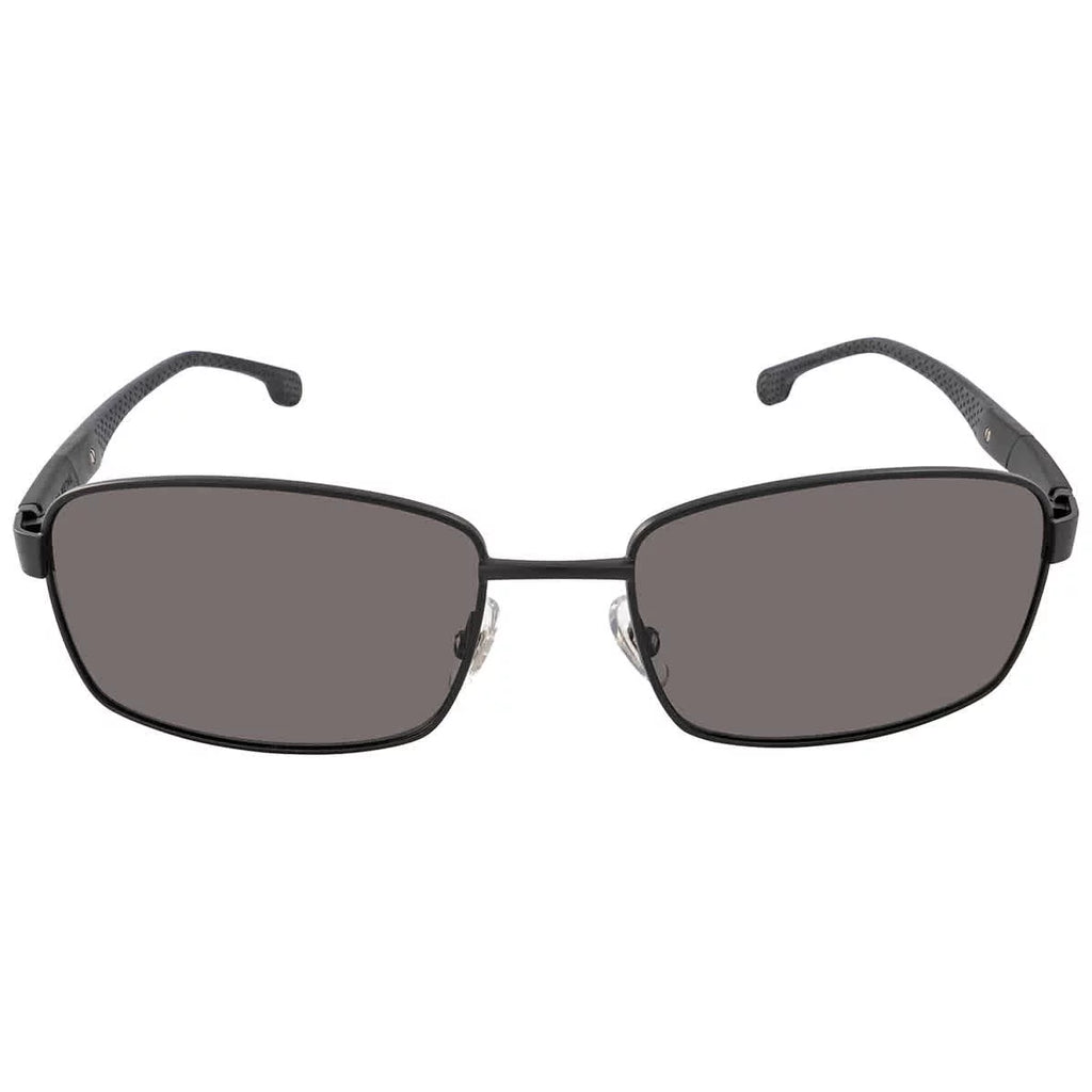 8037/S 18mm Sunglasses, Gray, Black/Polarized Men's Rectangular 58mm, Carrera