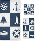 Towels Bathroom Towels Hand Bath Checked Piece Sailing Decorative for Dreamtimes Sets Fingertip Lighthouse 3 Anchor Absorbent Towel Cotton Vessel Soft