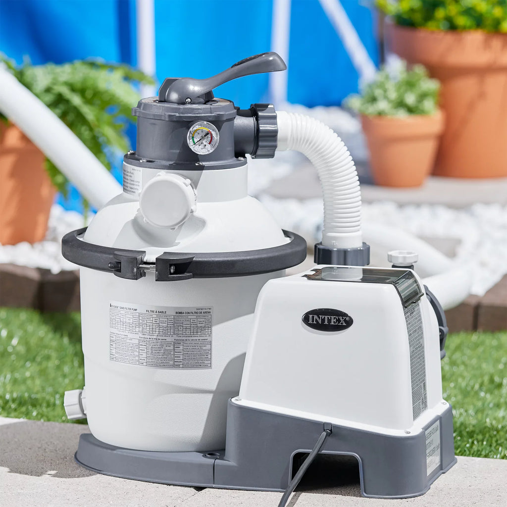 System inch Sand Krystal 1500 with Motor 110-120 Pool Intex10 Filter GFCI, GPH Gph Rate Pump, Clear Flow 1200 V